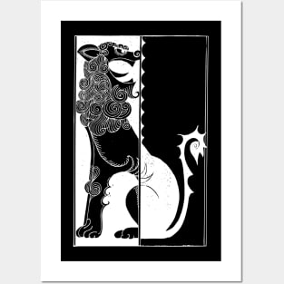 Black&white aesthetic lion image Posters and Art